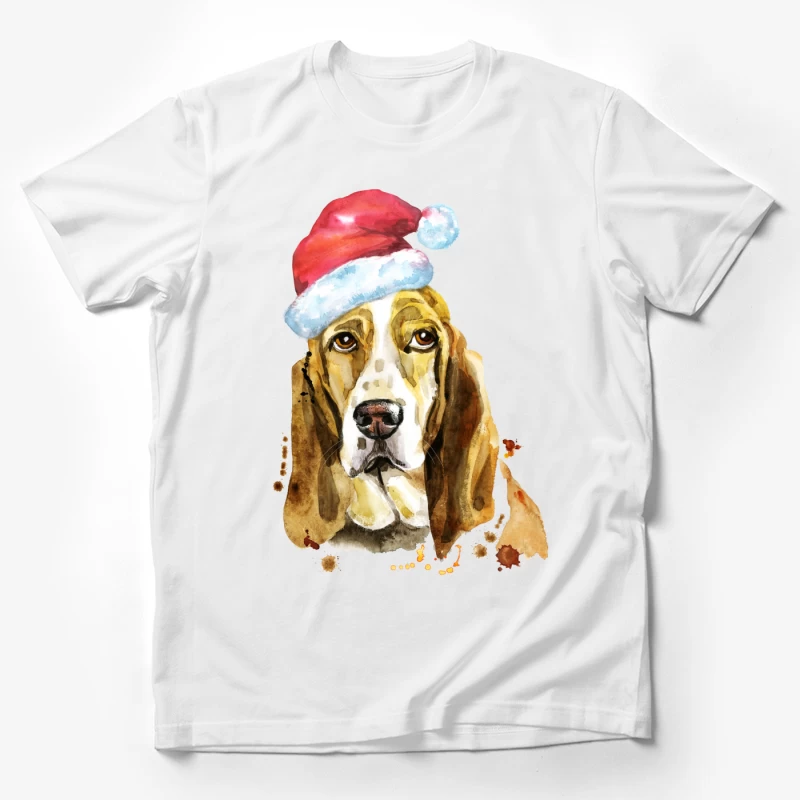 Basset Hound avec Chapeau de Noël Homme T-Shirt