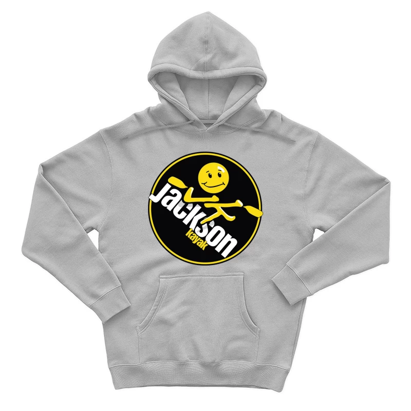 Jackson Kayak Sports Logo with Yellow Smiley Design Male Pullover Hoodie