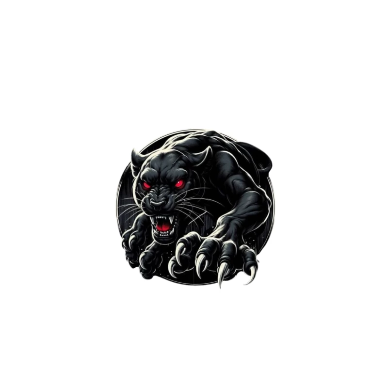 Fierce Black Panther Illustration Mouse Pad