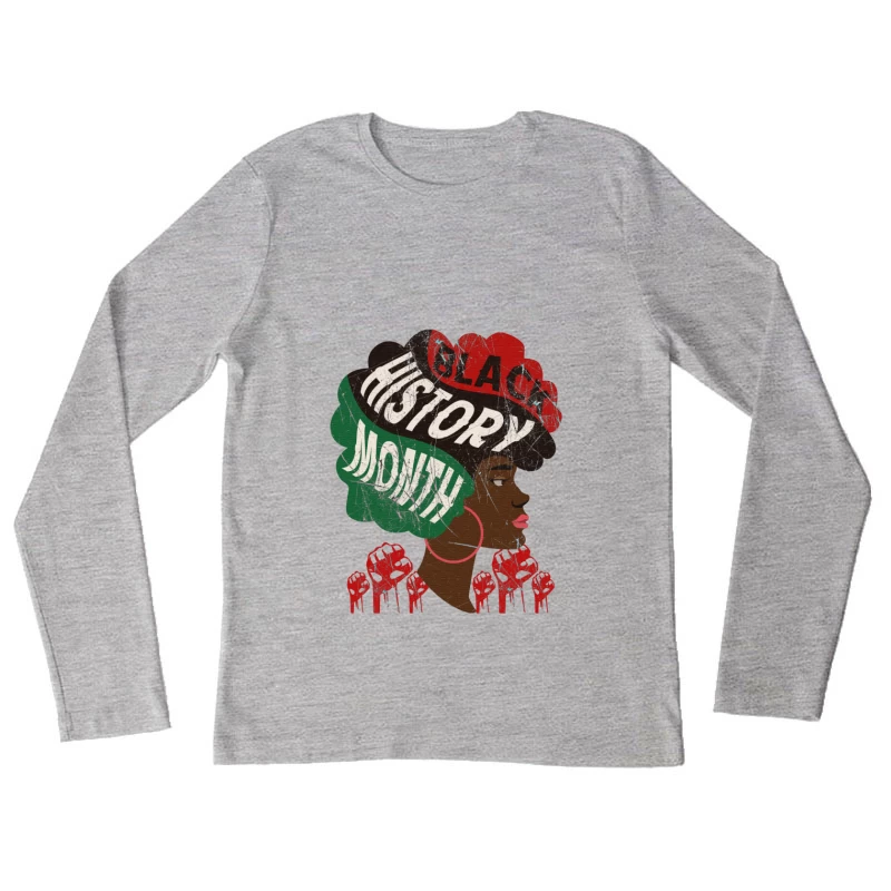 Schwarze Geschichte Monat, Afro, Ermächtigung Damen Langarm T-Shirt