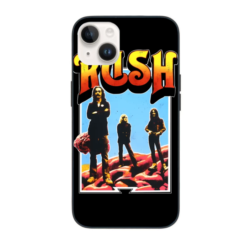 Retro Rush Rock Band Promotional Poster from the 1970s iPhone Case