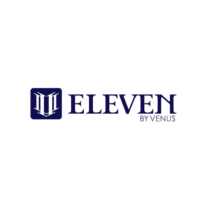 Modern Navy Blue Eleven by Venus Logo Design Throw Pillow