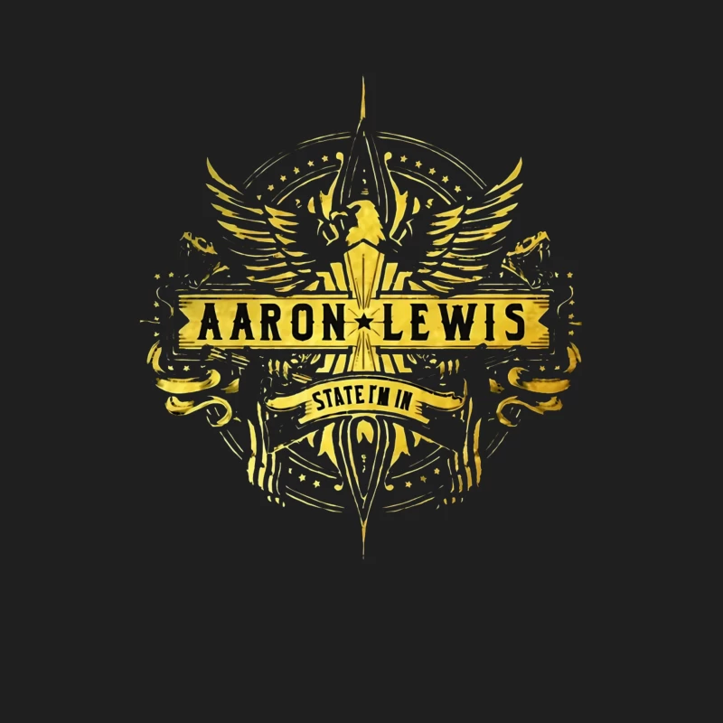 Aaron Lewis State I'm In - Golden Wings Logo Design Male Tank Top