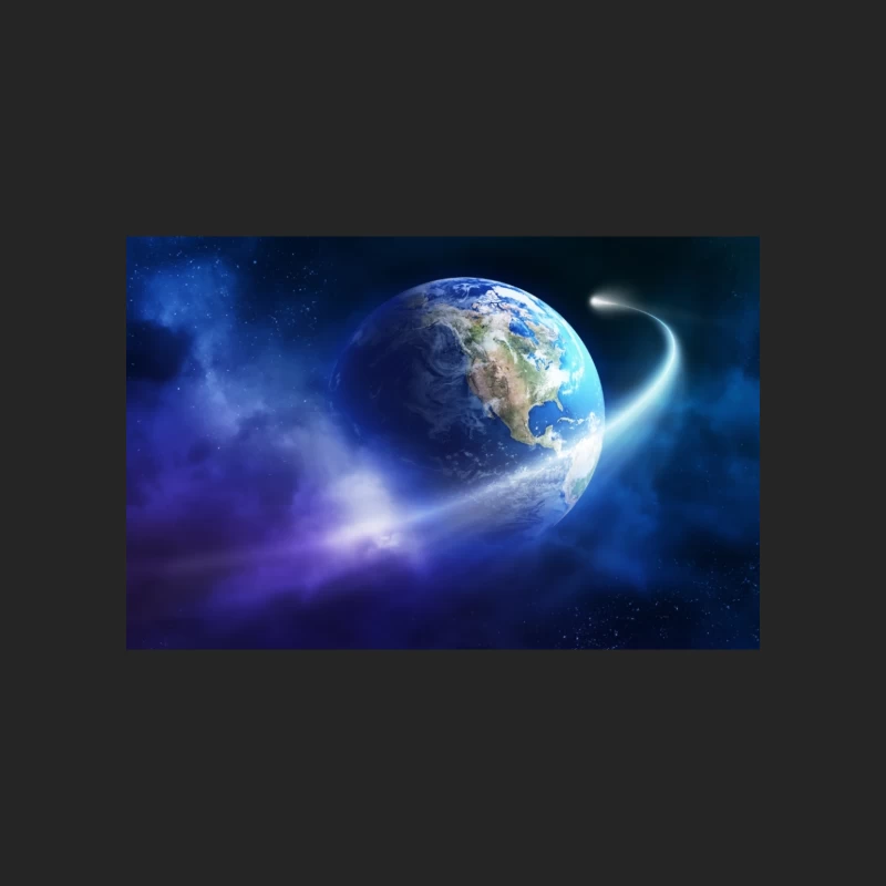 Earth and Comet in Space Male Pullover Sweatshirt