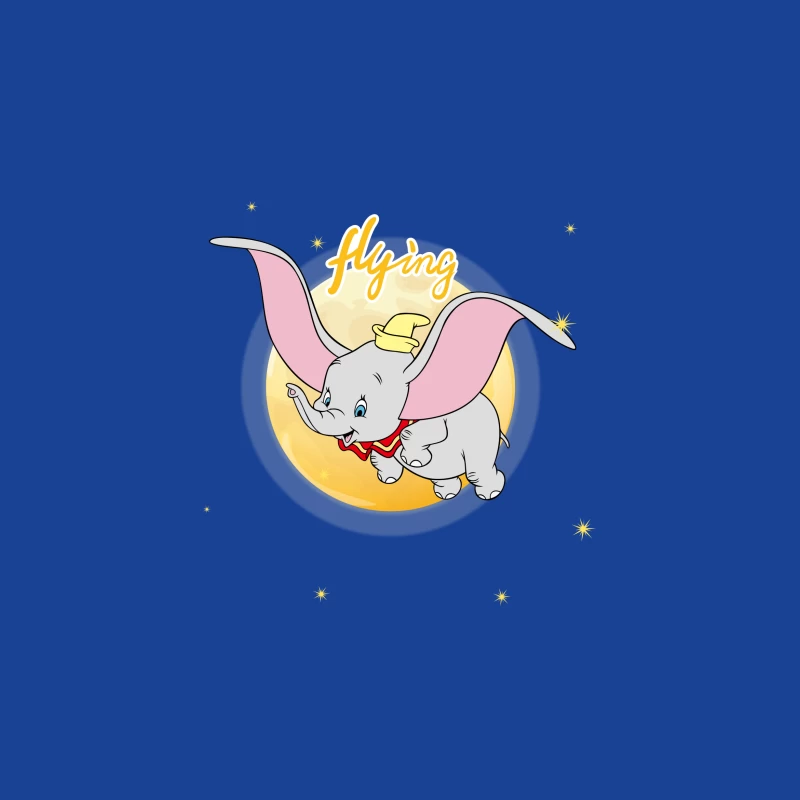 Fliegender Elefant im Mondlicht Herren T-Shirt