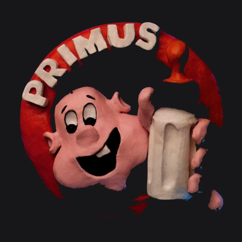 Vintage Primus Beer Mascot with Beer Mug Male Pullover Hoodie