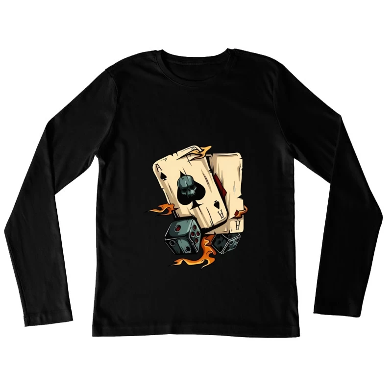 Kartenspiel mit düsterem Design Damen Langarm T-Shirt