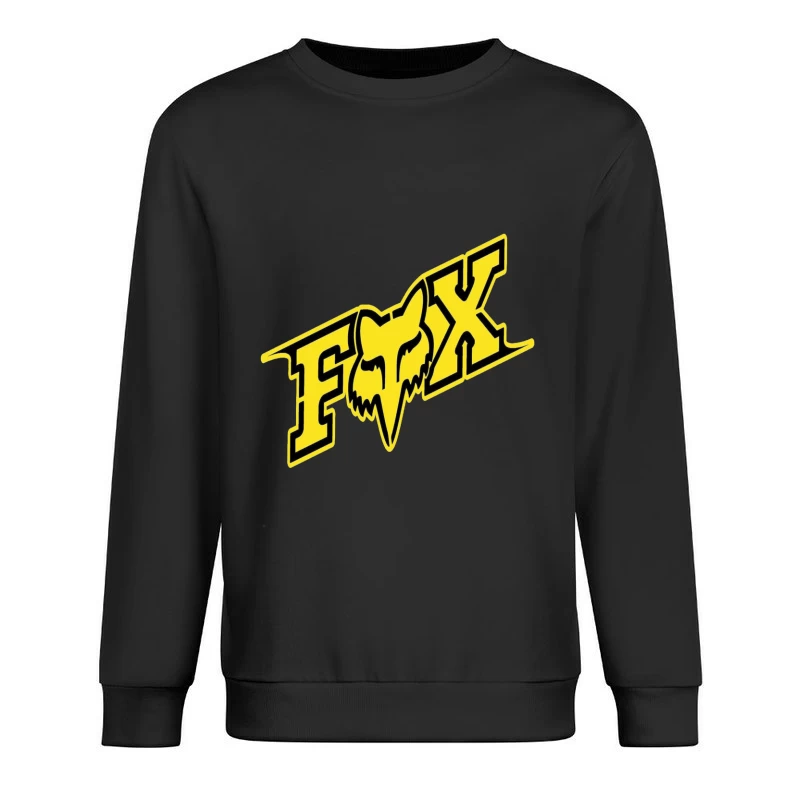 Fox Racing Yellow and Black Sports Brand Logo Male Pullover Sweatshirt