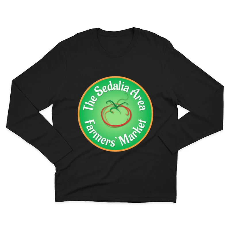 Sedalia Area Farmers' Market Circular Green Logo with Tomato Design Male Long Sleeve T-Shirt