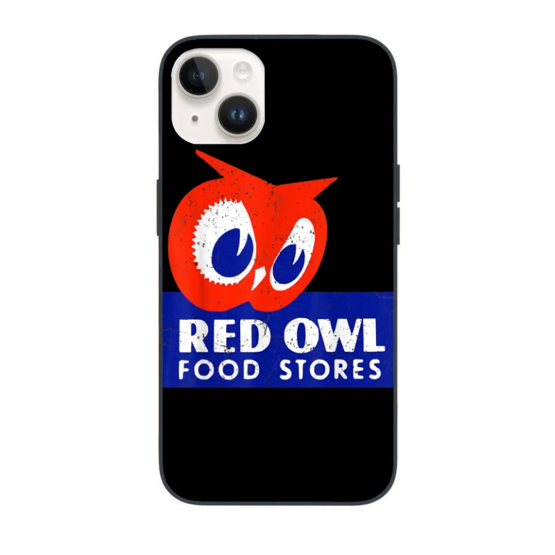 Vintage Red Owl Food Stores Logo Design iPhone Case