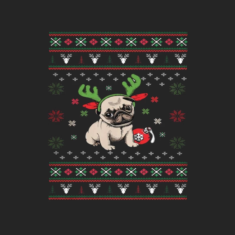 Chien de Noël avec bois de renne Homme Sweat-shirt à enfiler