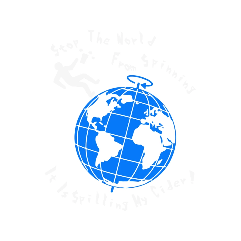 Blue Globe Illustration: World Map Graphic Design Tapestry
