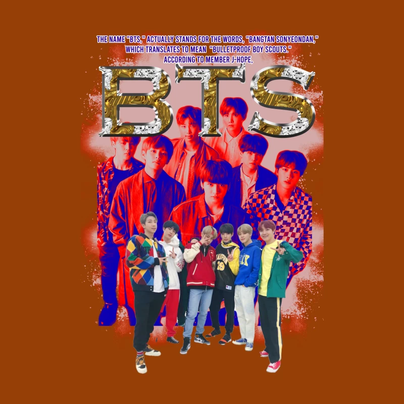 BTS Group Members and Name Meaning Throw Pillow