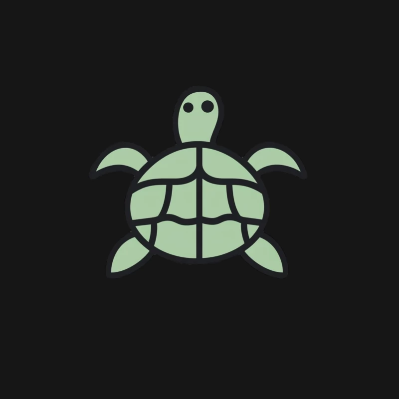 Simple Green Cartoon Turtle Icon Female Long Sleeve T-Shirt