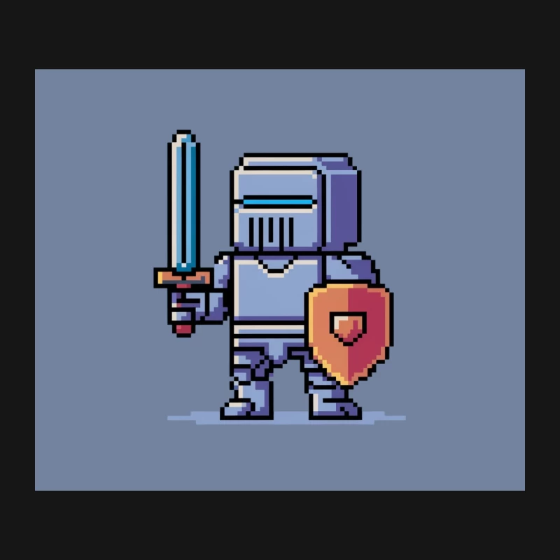 Pixel Art Medieval Knight with Sword and Shield Mouse Pad