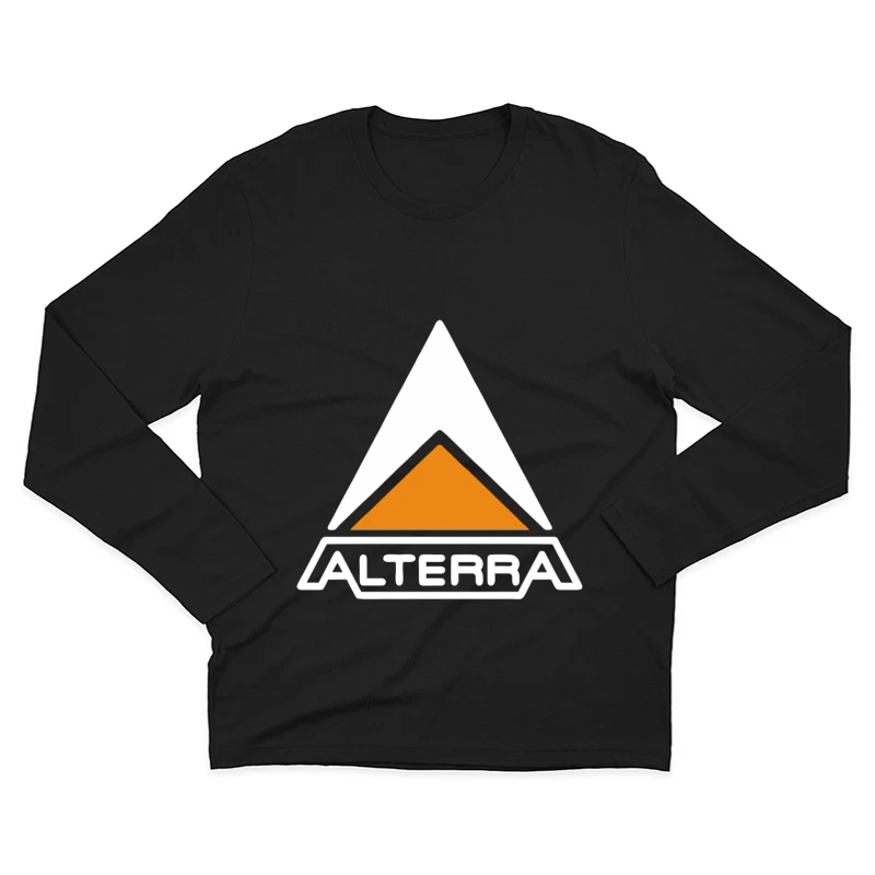 Alterra Corporate Logo with Orange Triangle Design Male Long Sleeve T-Shirt