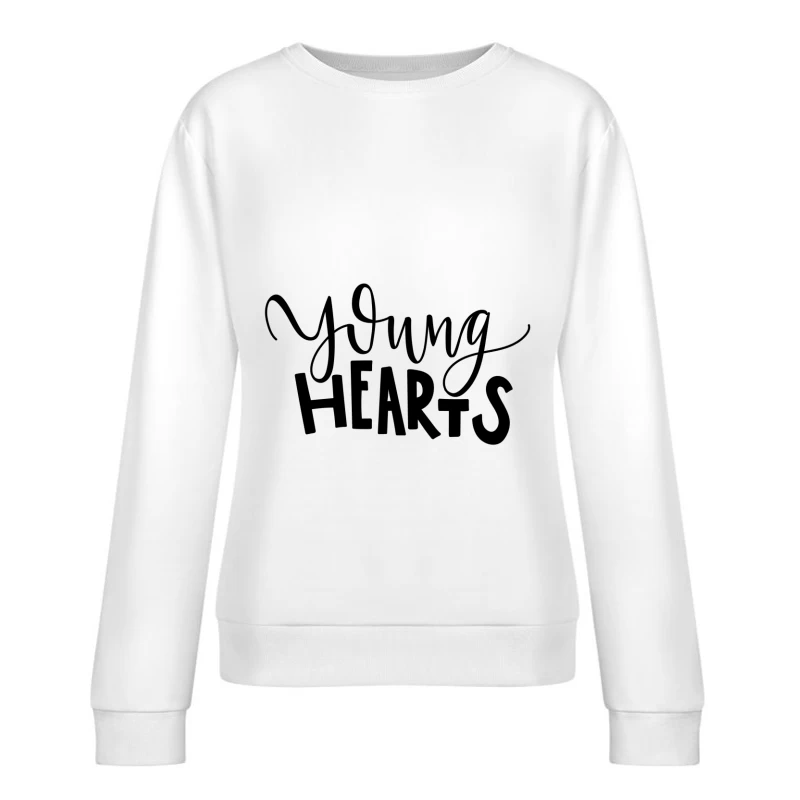 Design typographique Young Hearts Femme Sweat-shirt à enfiler
