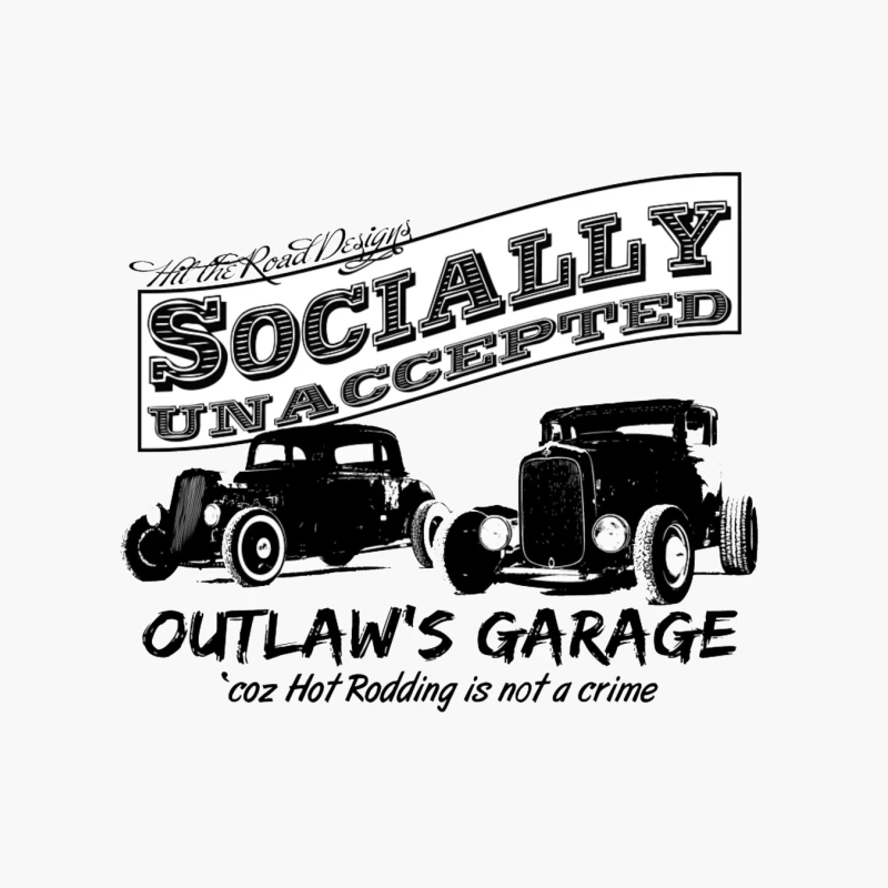 Socially Unaccepted Hot Rod Garage Vintage Design Cotton Tote Bag