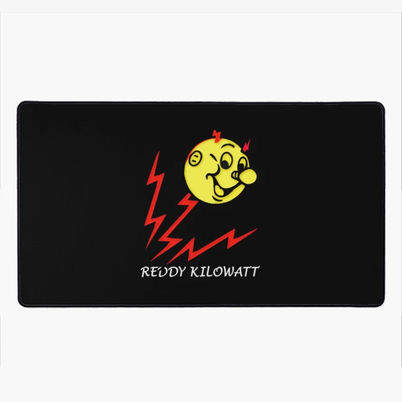 Reddy Kilowatt - Classic Electricity Company Mascot with Lightning Bolts Desk Mat