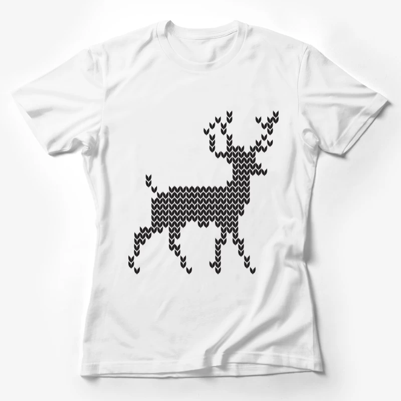 Cerf géométrique noir Femme T-Shirt