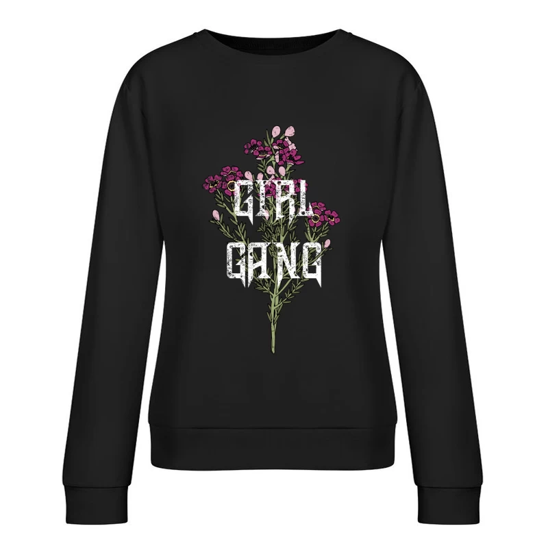 Illustration florale Girl Gang Femme Sweat-shirt à enfiler