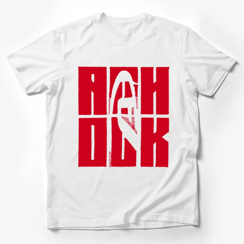 Rot-Schwarz-Design mit Silhouette Herren T-Shirt