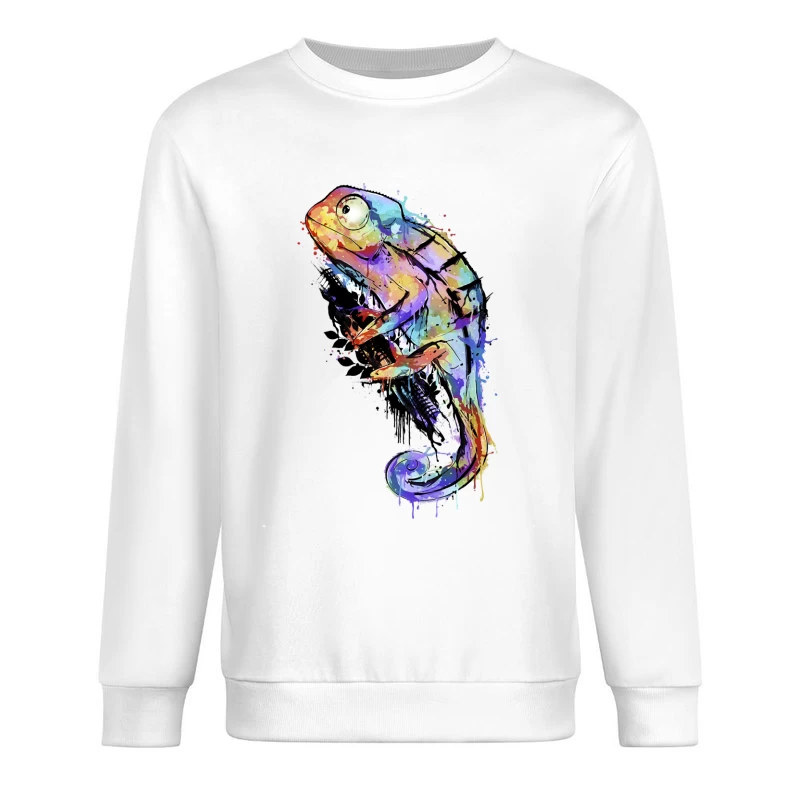 Bunter Chamäleon-Kunst Herren Pullover Sweatshirt