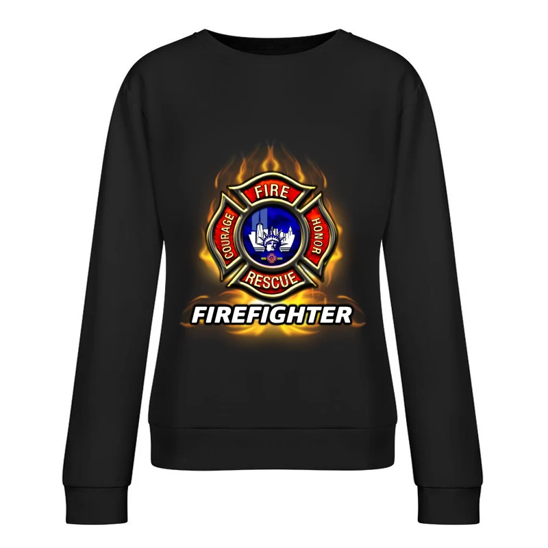 Emblème de Pompier Courageux Femme Sweat-shirt à enfiler