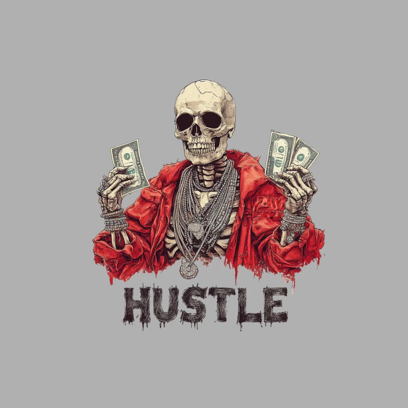 Blinged-Out Skeleton Hustling for Cash Male Tank Top