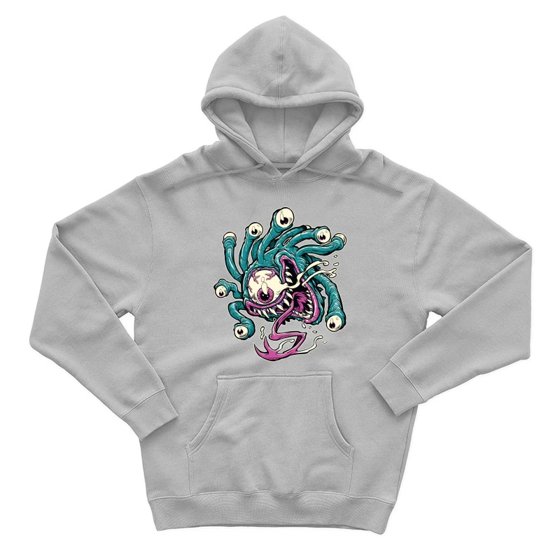 Colorful Cartoon Monster with Tentacles and Eyes Male Pullover Hoodie