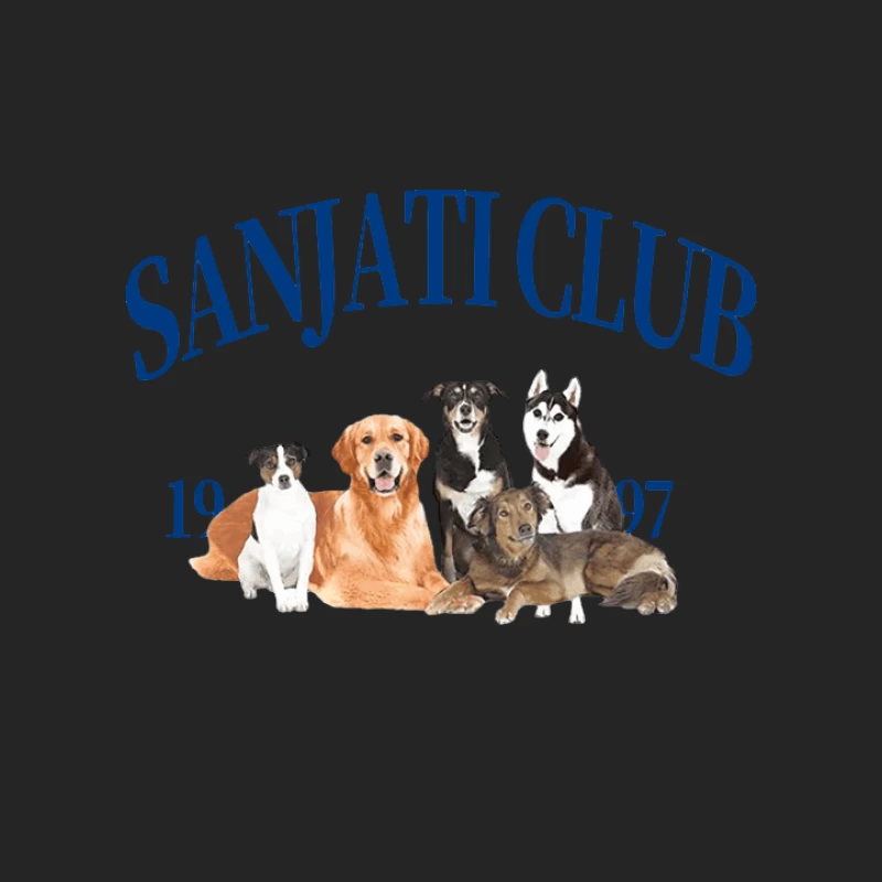 Sanjati Club Hundeillustration 1997 Herren Pullover Sweatshirt