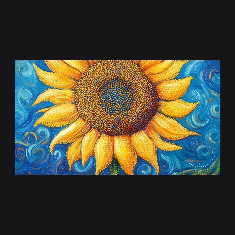 Vibrant Sunflower Painting in Van Gogh-Inspired Style Desk Mat