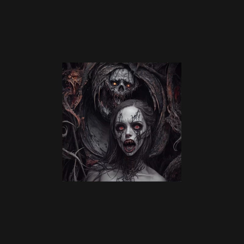 Gothic Nightmare: Demonic Horrors in Dark Fantasy Desk Mat