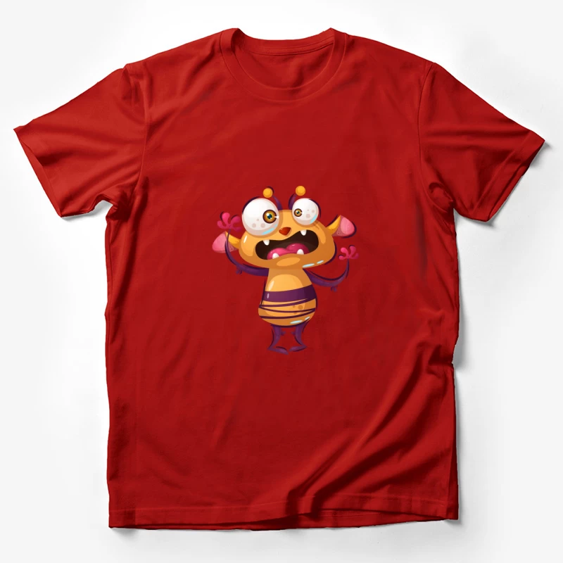 Monstre mignon orange avec antennes Homme T-Shirt