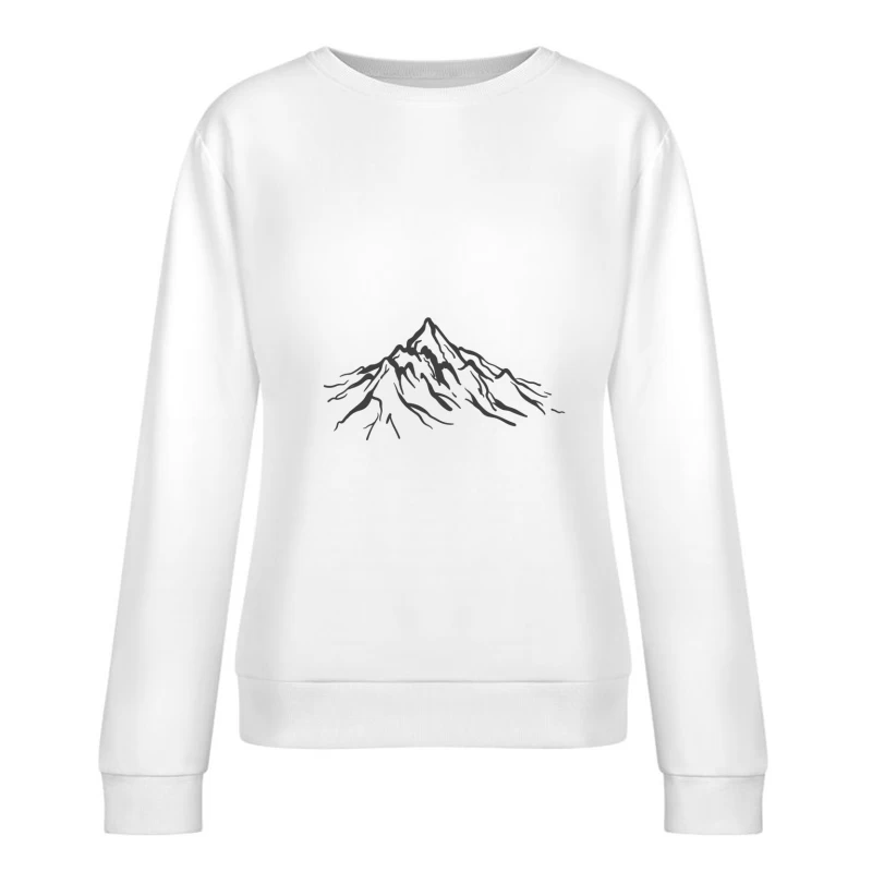 Illustration of a Mountain Landscape Female Pullover Sweatshirt
