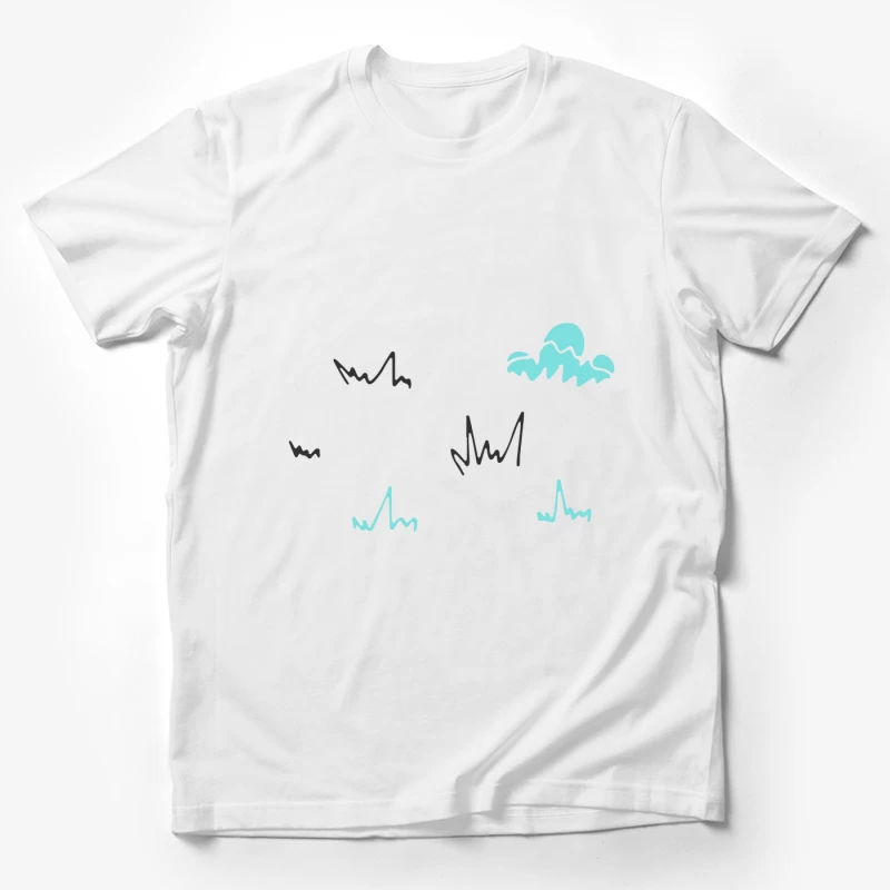 Illustration abstraite avec nuages et traits Homme T-Shirt