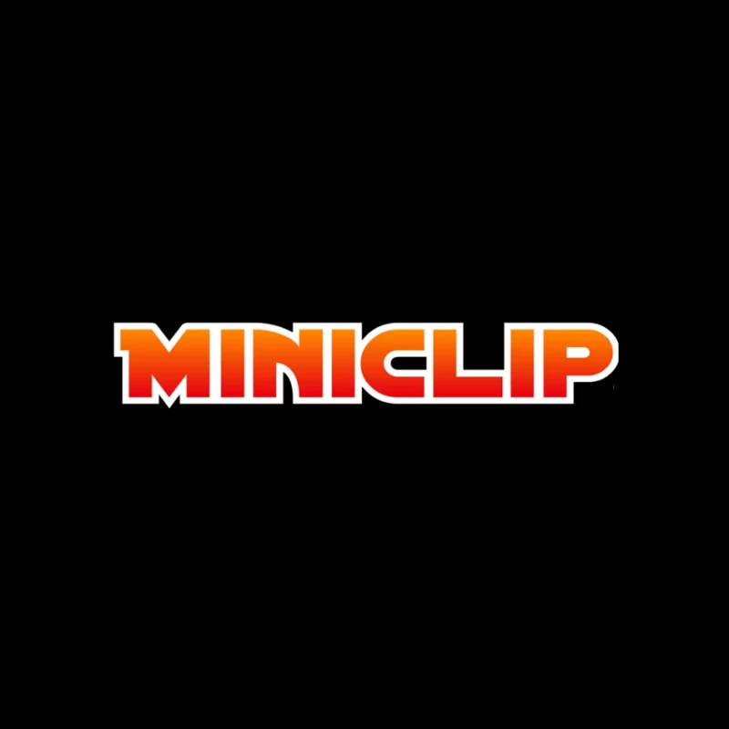 Miniclip Gaming Company Logo in Orange and Red Gradient Typography Pin