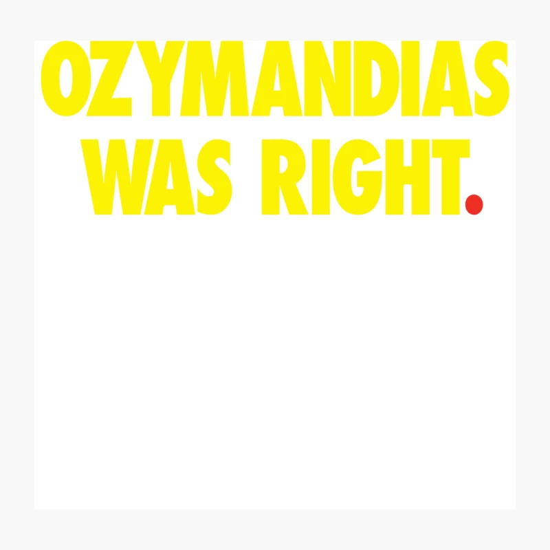 Yellow Ozymandias Typography Statement Throw Pillow