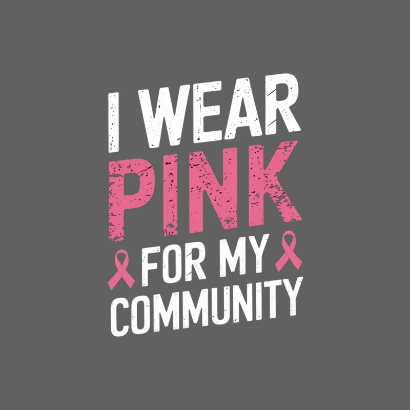 Pink Ribbon Community Support for Breast Cancer Awareness Male Tank Top