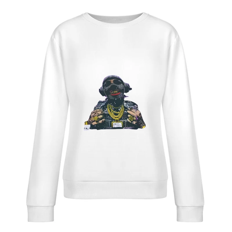 Arte del ritratto astratto con gioielli Felpa pullover Donna