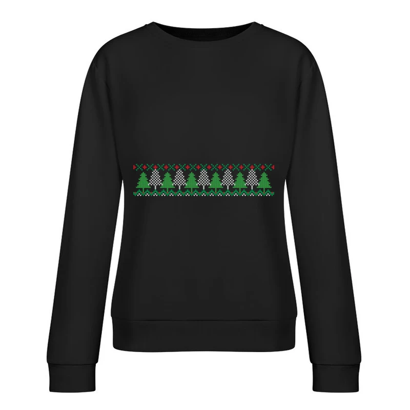 Motif de sapins et flocons de neige Femme Sweat-shirt à enfiler