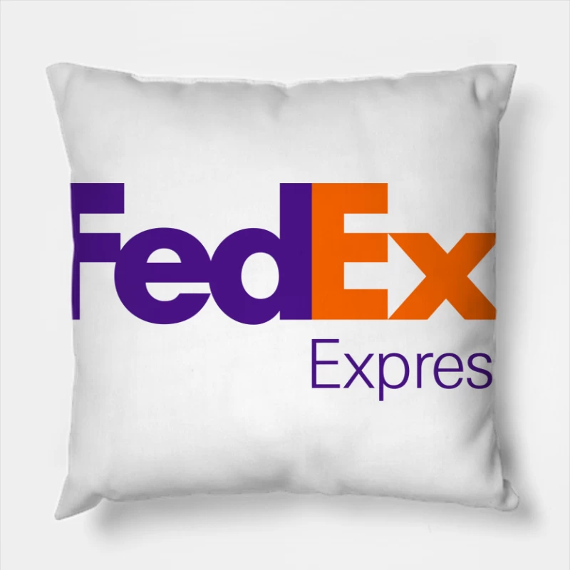 FedEx Express Corporate Logo Design in Purple and Orange Throw Pillow