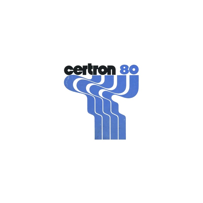 Vintage Certron 80 Blue Wave Logo Design Desk Mat