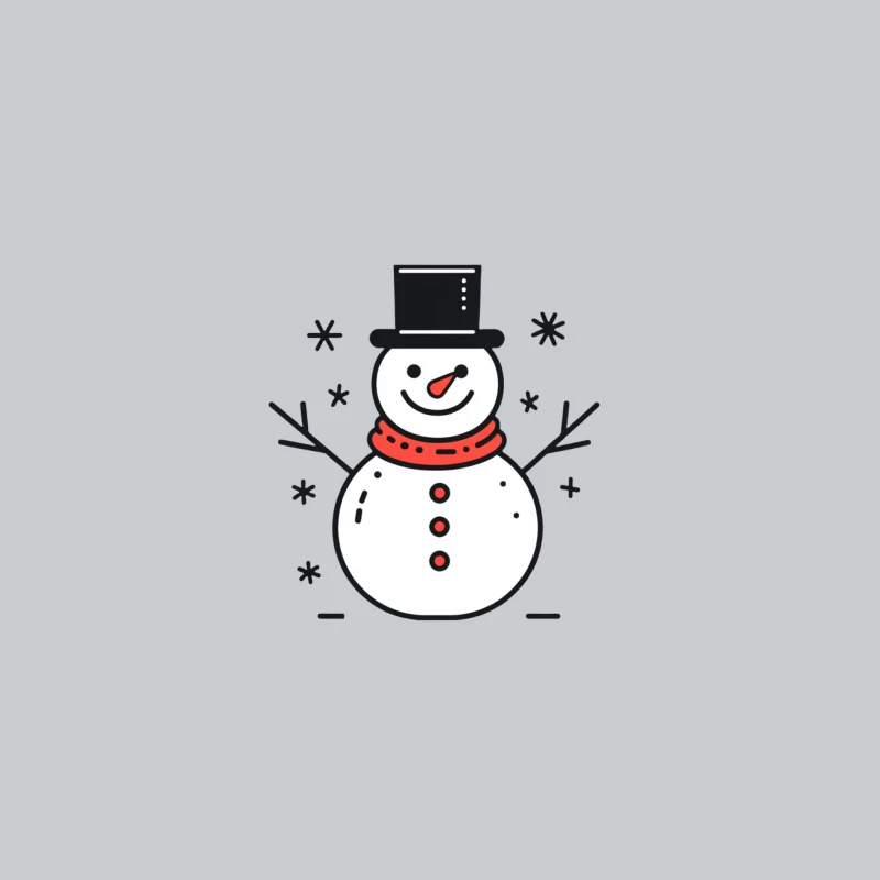 Cartoon Holiday Snowman Winter Illustration Baseball Cap
