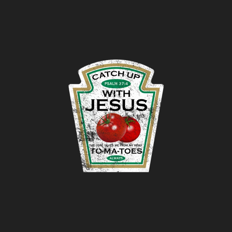 Catch Up with Jesus: Tomato-Themed Religious Humor Bucket Hat