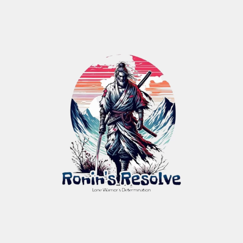 Lone Ronin's Resolve Against Mountain Sunset Male Tank Top