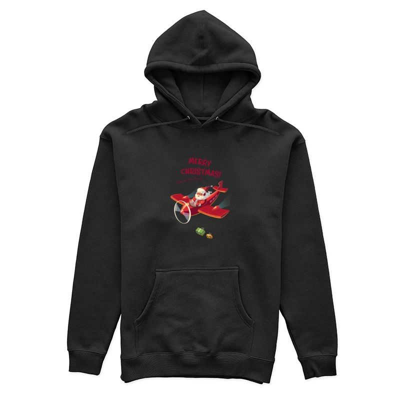 Père Noël en avion souhaitant Joyeux Noël Femme Sweat à capuche