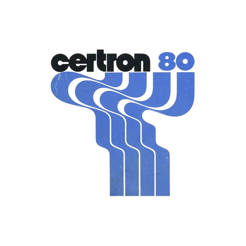 Vintage Certron 80 Blue Wave Logo Design Tapestry