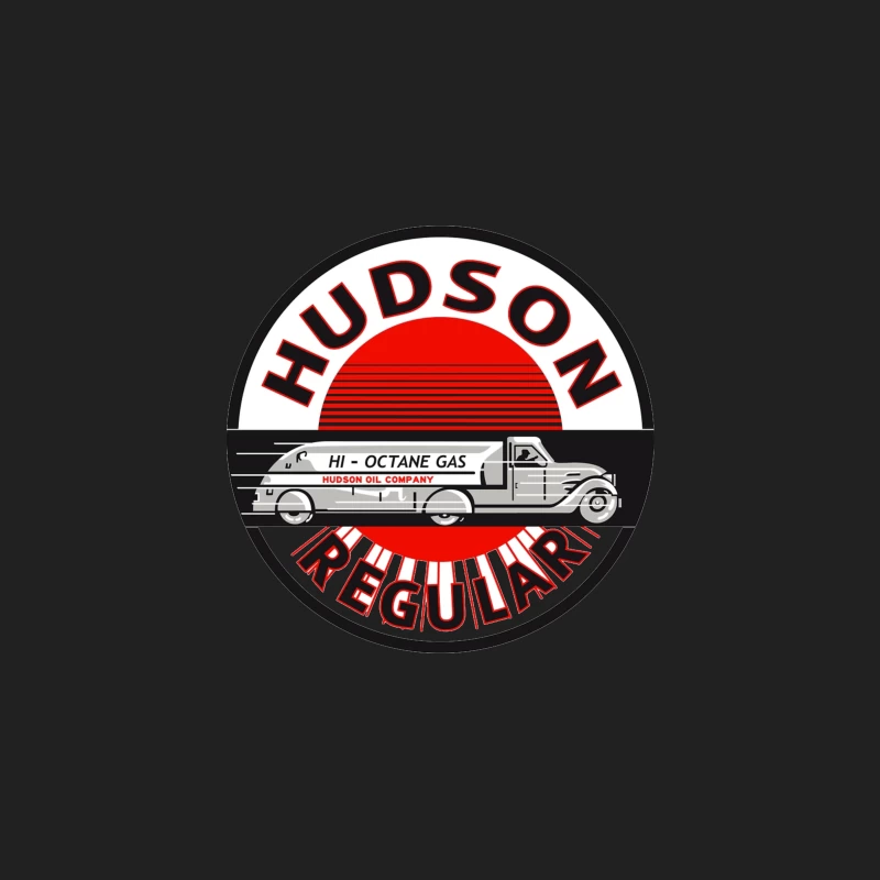 Vintage Hudson Regular Gas Station Logo with Art Deco Fuel Truck Design Bucket Hat