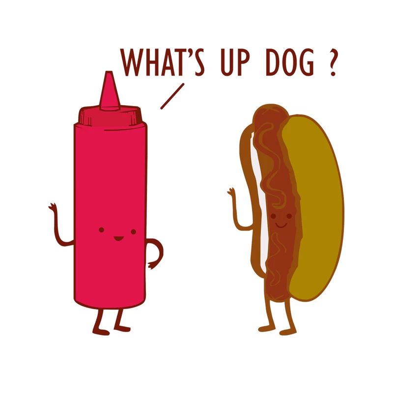 What Up Dog Ketchup Hot Dog Tapestry